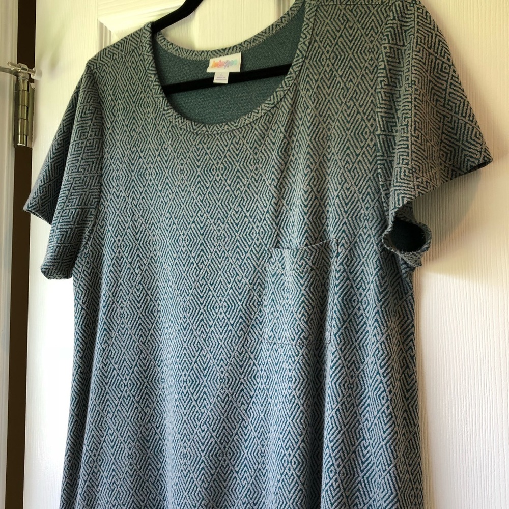 Teal/Gray Geometric Carly Dress Size L